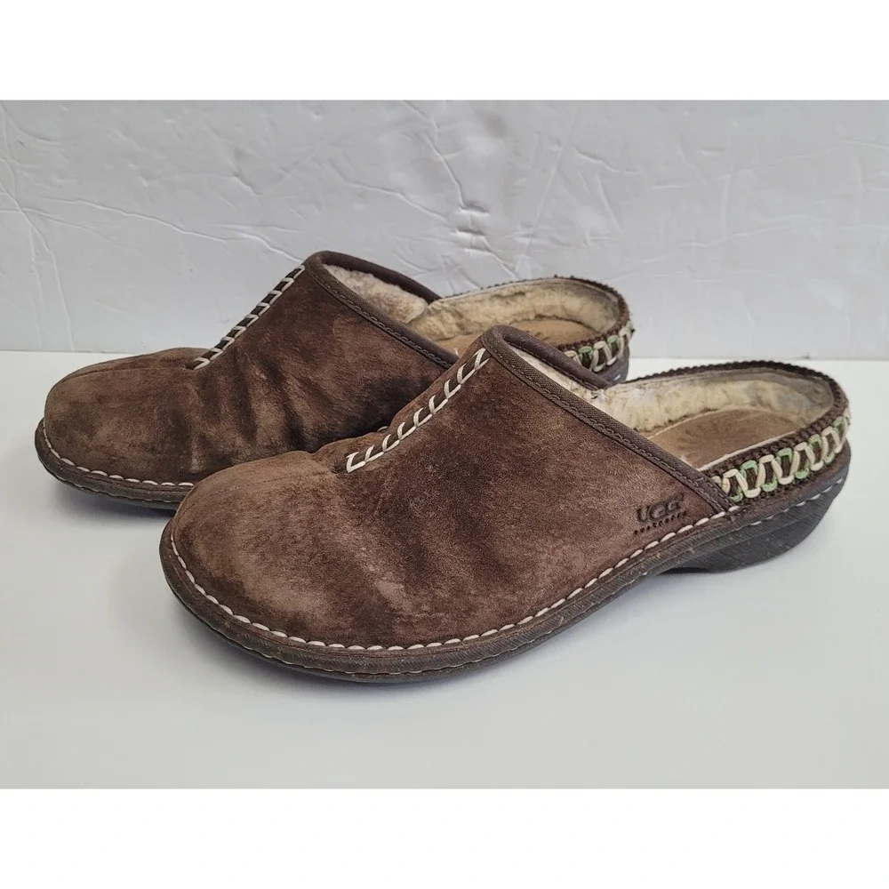 UGG Kohala Brown Leather  clog slipper Women's Mule Shoes Size 8‎ - Picture 2 of 8